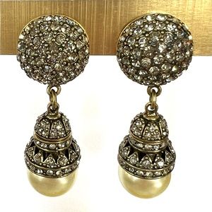 Heidi Daus dangle omega earrings EUC